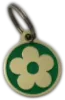 Custom-engraved Green flower design dog tag with intricate detailing - UK Pet ID