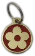 Custom-engraved Red flower design dog tag with intricate detailing - UK Pet ID