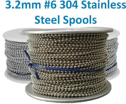 3.2mm Ball chain stainless steel spool