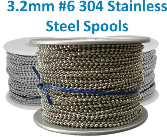 3.2mm Ball chain stainless steel spool