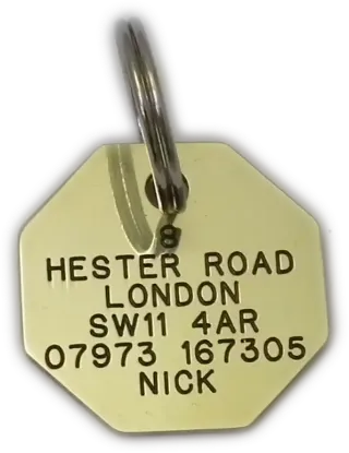 Picture of Brass Octagonal Dog Tag (Medium)