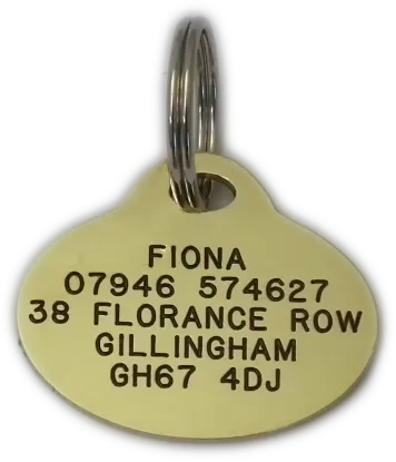 Picture of  Brass Oval Dog Tag (Medium)