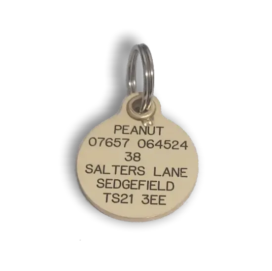 Picture of Small Brass Reinforced Round Pet Tags