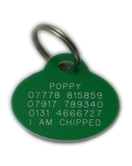 Plastic Oval Dog Tags 