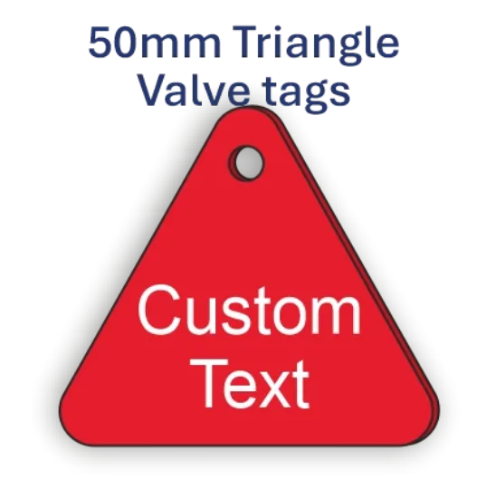 Picture of 50mm Triangle Made-to-Order Traffolite Plastic Valve Tags 