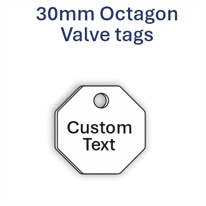 Picture of 30mm Octagon Traffolite Plastic Valve Tags