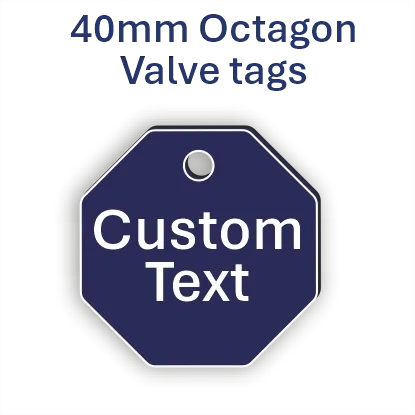 Picture of 40mm Octagon Traffolite Plastic Valve Tags 