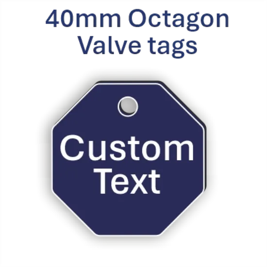 Picture of 40mm Octagon Traffolite Plastic Valve Tags 