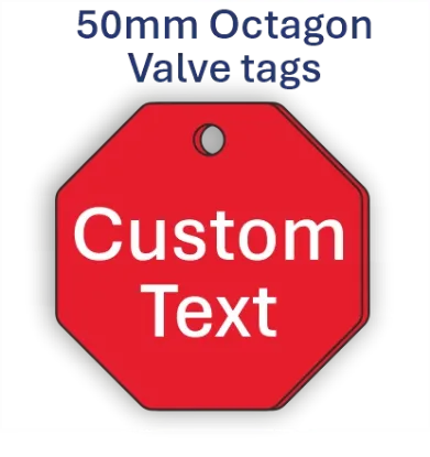 Picture of 50mm Octagon Traffolite Plastic Valve Tags