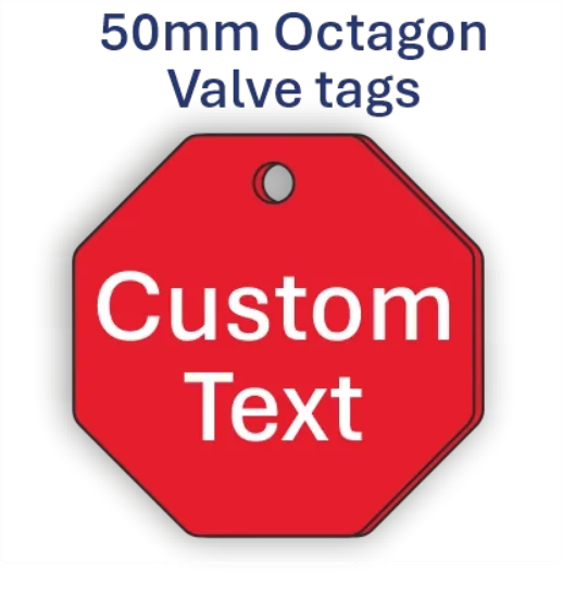 Picture of 50mm Octagon Traffolite Plastic Valve Tags