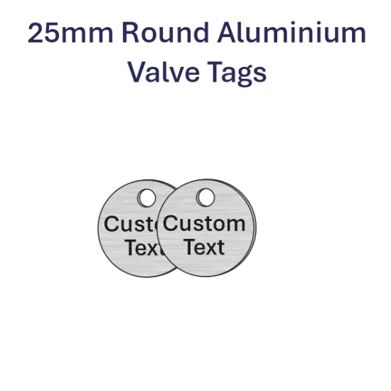 Picture of 25mm dia. Customised Aluminum Valve Tags