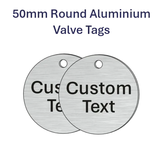 Picture of 50mm dia. Customised Aluminum Valve Tags