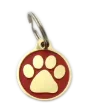 dog tags identifaction tags paw design red