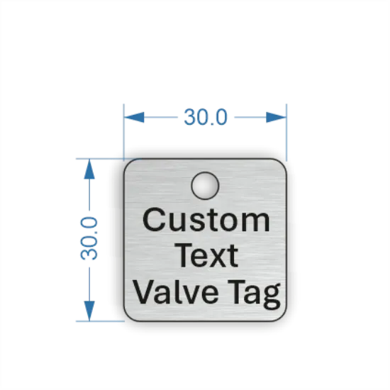 Picture of 30mm dia. Square Aluminum Valve Tags