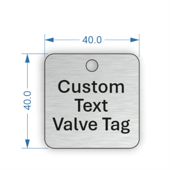 Picture of 40mm dia. Square Aluminum Valve Tags