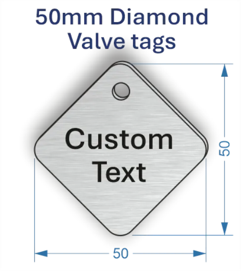 Picture of 50mm Diamond Aluminum Valve Tags