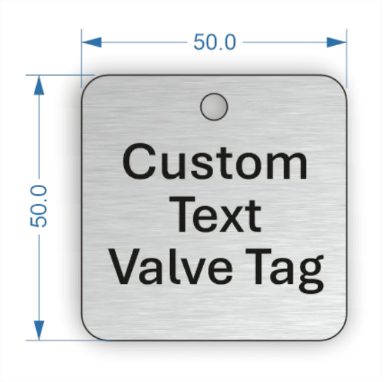 Picture of 50mm Square Aluminum Valve Tags