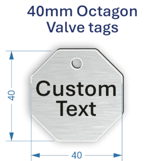 Picture of 40mm Octagon Aluminum Valve Tags