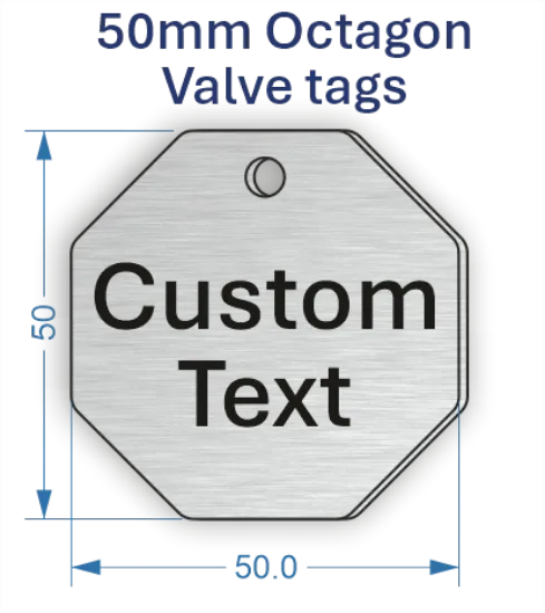 Picture of 50mm Octagon Aluminum Valve Tags