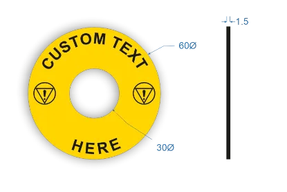 Picture of Custom Emergency Stop Label  60 dia 22.5 hole