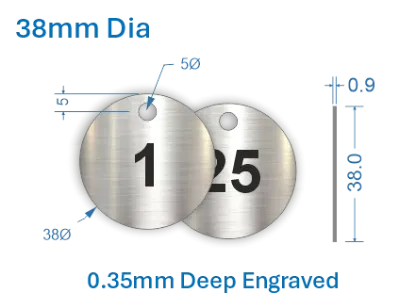 Picture of 38mm  Stainless Steel Valve Tags