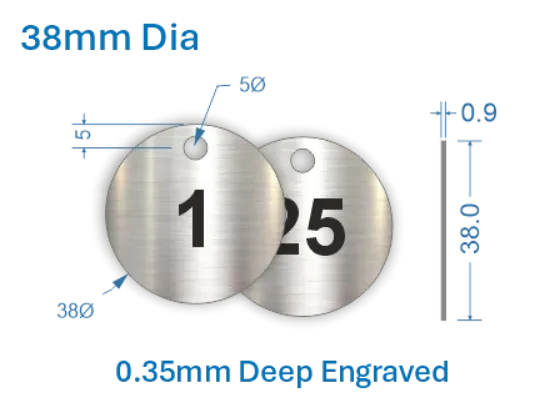 Picture of 38mm  Stainless Steel Valve Tags