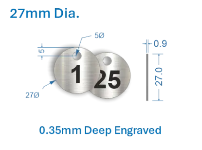 Picture of 27mm  Stainless Steel Valve Tags