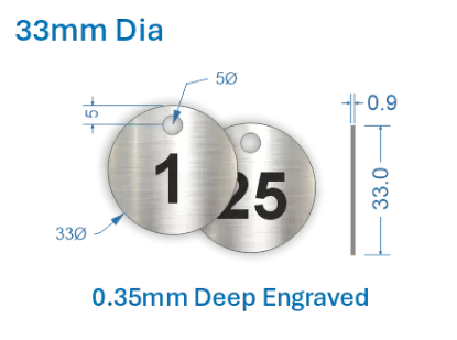 Picture of 33mm  Stainless Steel Valve Tags 