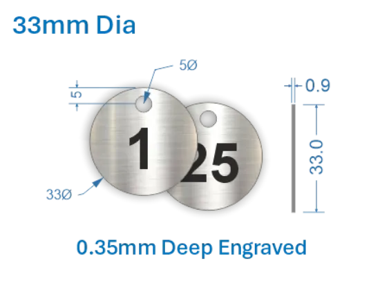 Picture of 33mm  Stainless Steel Valve Tags 