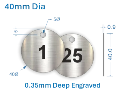 Picture of 40mm  Stainless Steel Valve Tags 