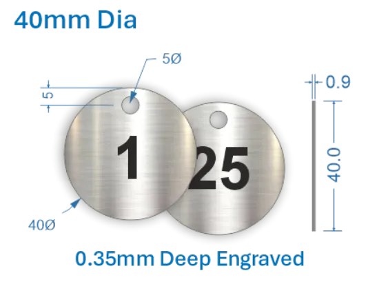 Picture of 40mm  Stainless Steel Valve Tags 