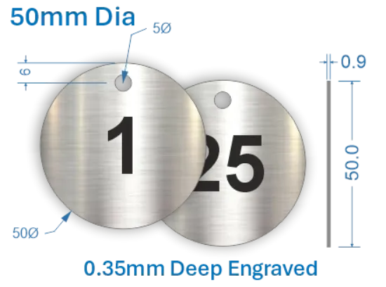 Picture of 50mm  Stainless Steel Valve Tags