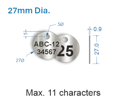 Picture of 27mm dia. Customised Stainless Steel Valve Tags