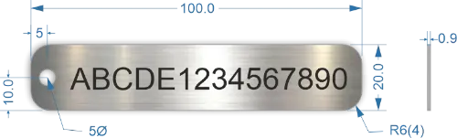 Picture of 100x20mm Rectangle Stainless Steel Valve Tags