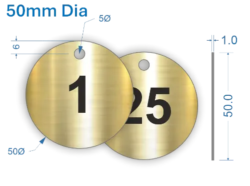 Picture of 50mm Brass Valve Tags