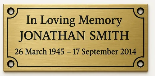 Picture of Brass Bench plaques 230x65mm