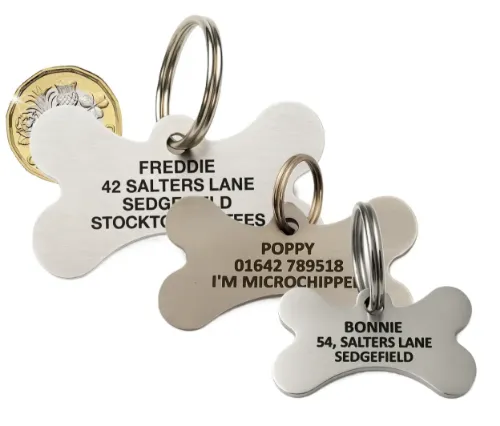 Picture of Bone Stainless Steel Pet ID Tags