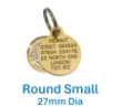 Picture of Small Brass Reinforced Round Pet Tags