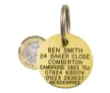 engraved brass pet identitfcation tag