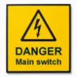 Picture of Danger label  Main switch