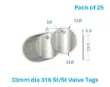 Picture of 33mm Blank Stainless Steel Valve Tags 