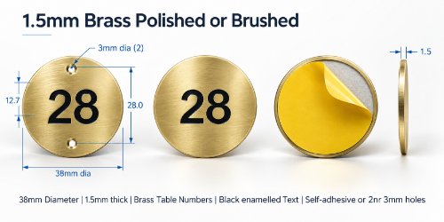 Picture of 38mm Brass Table Numbers