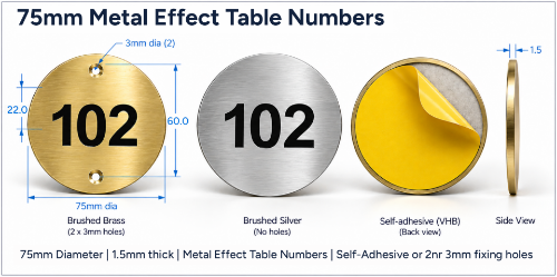 Picture of 75mm Metal Effect Table Numbers